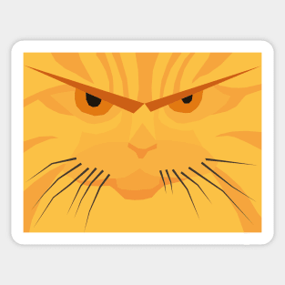 Orange cat moment grumpy low poly Sticker